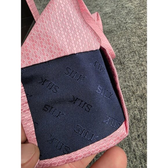 DeSantis Collection Pink Silk Tie With Gift Box Made In Italy - Picture 3 of 5